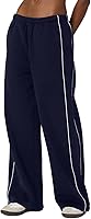HeSaYep Women's Fleece Lined Wide Leg Sweatpants - Thermal Warm Baggy Straight Leg Pants with Pockets for Winter