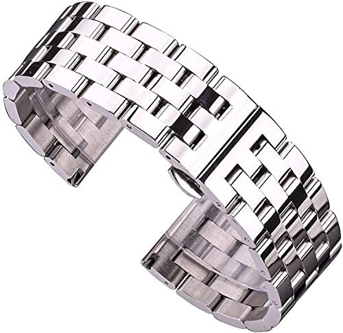 Bracelet de montre 24mm argent avec fermoir de déploiement rapide