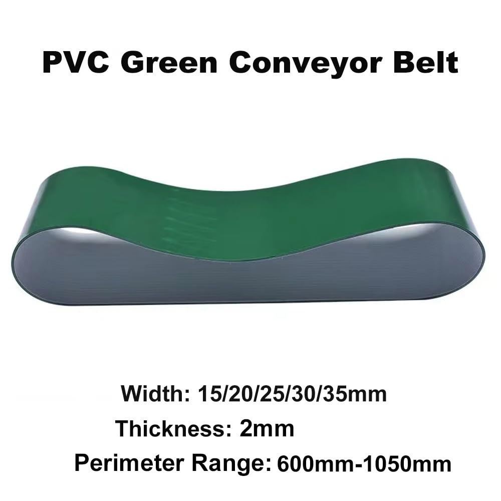 Przemysłowy zielony przenośnik taśmowy PVC - 1 szt., grubość 2 mm, długość 600-1050 mm, szerokość 15-35 mm, wszechstronny do przestrzeni produkcyjnych (20 mm, szerokość 700 mm)