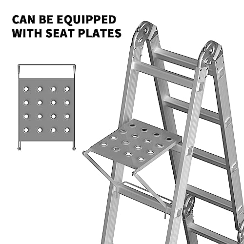 4.7M Multi-purpose Telescoping Ladder Aluminium Extendable Ladder, Foldable Retractable, 150kg/330lb Max Load Sturdy Portable Ladder for Home Office Workshop Outdoor, EN131 9 4.7M Multi-purpose Telescoping Ladder Aluminium Extendable Ladder, Foldable Retractable, 150kg/330lb Max Load Sturdy Portable Ladder for Home Office Workshop Outdoor, EN131 - Image 9