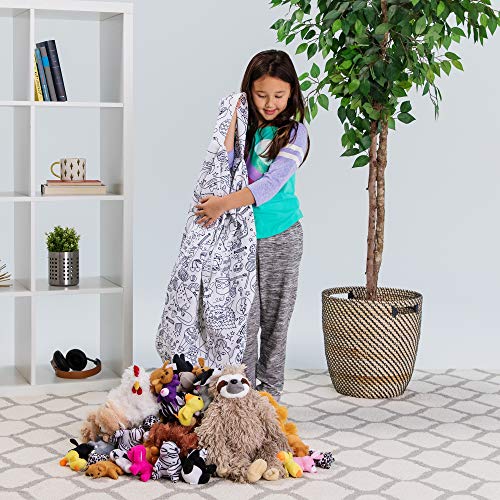Posh Stuffable Kids Stuffed Animal Storage Bean Bag Chair Cover - Childrens Toy Organizer, Large 38" - Canvas Fun Creatures Coloring Fabric #TOP5