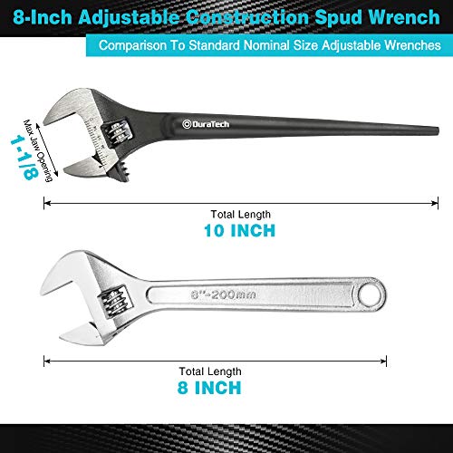 Image of DURATECH 8-Inch Adjustable Construction Spud Wrench