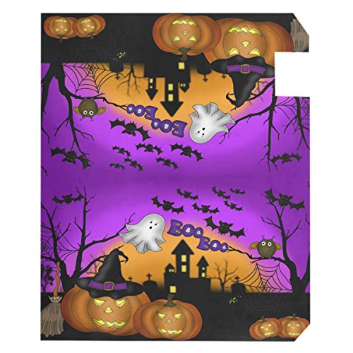 Image of Wamika Happy Halloween Pumpkin Gost Trick or Treat Mailbox Covers Large Ghost Owl Bat Castle Boo Purple Magnetic Mail Cover Letter Post Box Oversized 25.5 inch L X 21 inch W