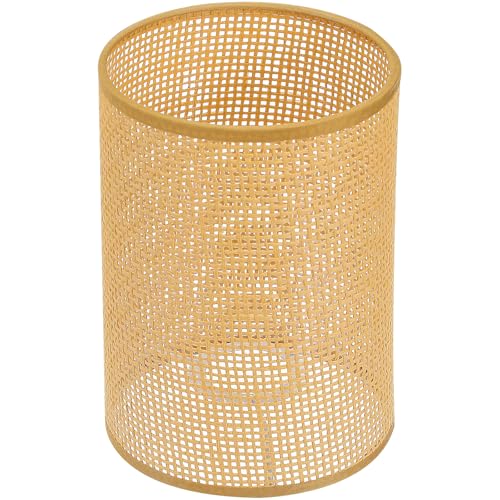 Angoily Rattan-Trommel-Lampenschirm-Ersatz E27-E14-Fass-Lampenschirm Zum Aufstecken Nat&uml;&sup1;rliche Gewebte Zylinder-Lichtabdeckung F&uml;&sup1;r Kronleuchter Tisch-Schreibtischlampen