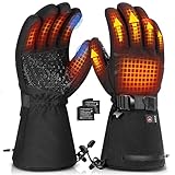 JEMULICE Beheizte Handschuhe Damen und Herren, Beheizbare Handschuhe mit 7.4V 3000mAh Elektrisch Wiederaufladbare Batterie, Heizhandschuhe Ski, Warme Handschuhe für Winter Snowboard Wandern Radfahren