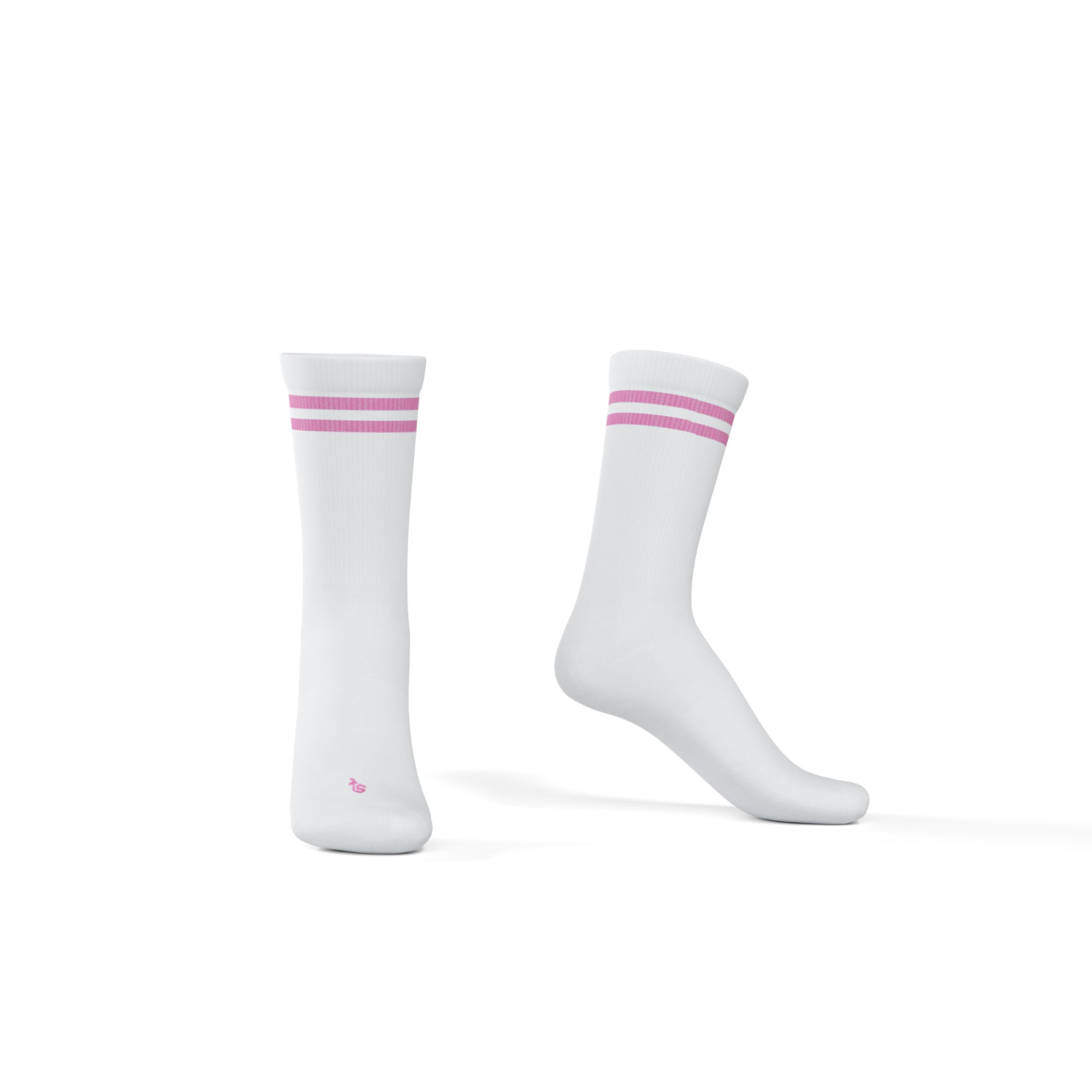 Bamboo Crew Socks for Men & Women | Athletic Pink Stripe Socks | Breathable, Moisture-Wicking, Cushioned & Comfortable Crew Length Socks-picture-42