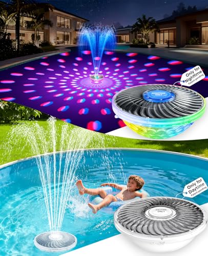 2PKS Solar Pool Fountains with Light Show,2026 Upgraded...