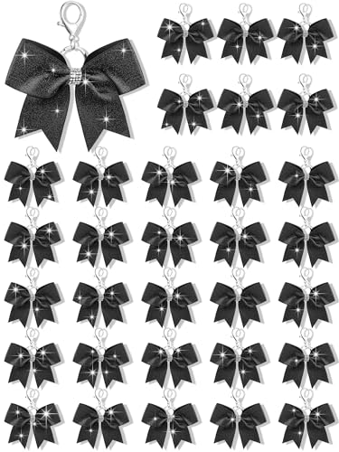 Image of Tondiamo Cheer Bow Keychain Cheer Keychain with Rhinestones Cheerleader Keyrings for Team Gift Cheerleading Sports Accessory
