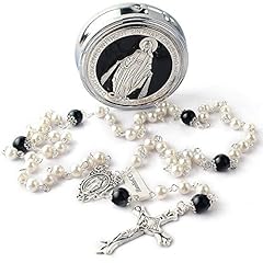 White Rosary with Miraculous Gift Box