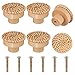 6 poignées de Commode, Boutons en Osier bohème tissés à la Main, Boutons en Bois pour Meuble, Armoire, Placard
