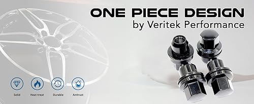 Miniatura 4 de Veritek - Juego de 20 tuercas hexagonales de 0.551 x 0.059 in 0.866 in 78 1.85 pulgadas OEM fábrica Mag arandela estilo negro para Range Rover HSE