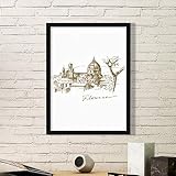 DIYthinker Duomo di Firenze Italia Firenze Luogo d'Interesse del Modello Semplice Cornice Stampe di Quadri di Parete della casa della Decalcomania Medium Nero