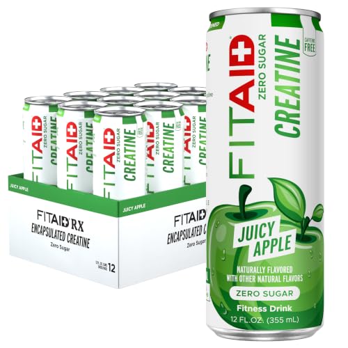 LifeAID FITAID Creatine Recovery Drink, Zero Sugar, Juicy Apple (12-Pack)