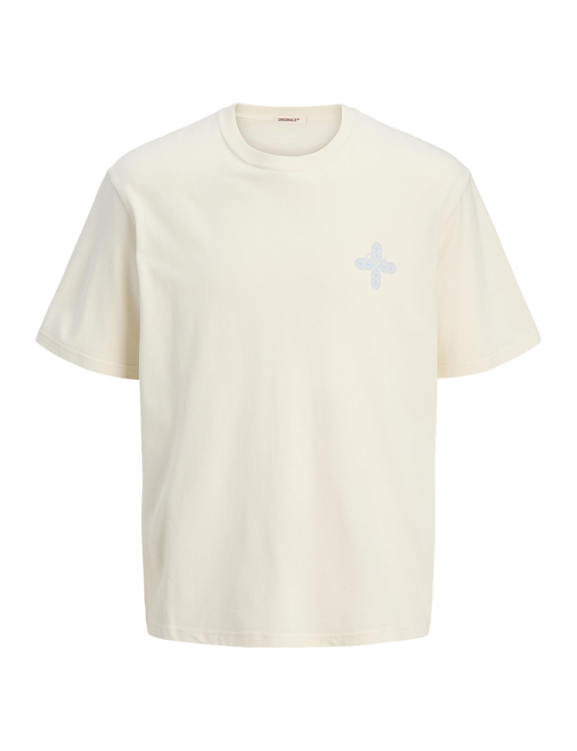 JACK & JONES Koszulka męska Jorhydra Pattern Tee SS Crew Neck, Antique White, L