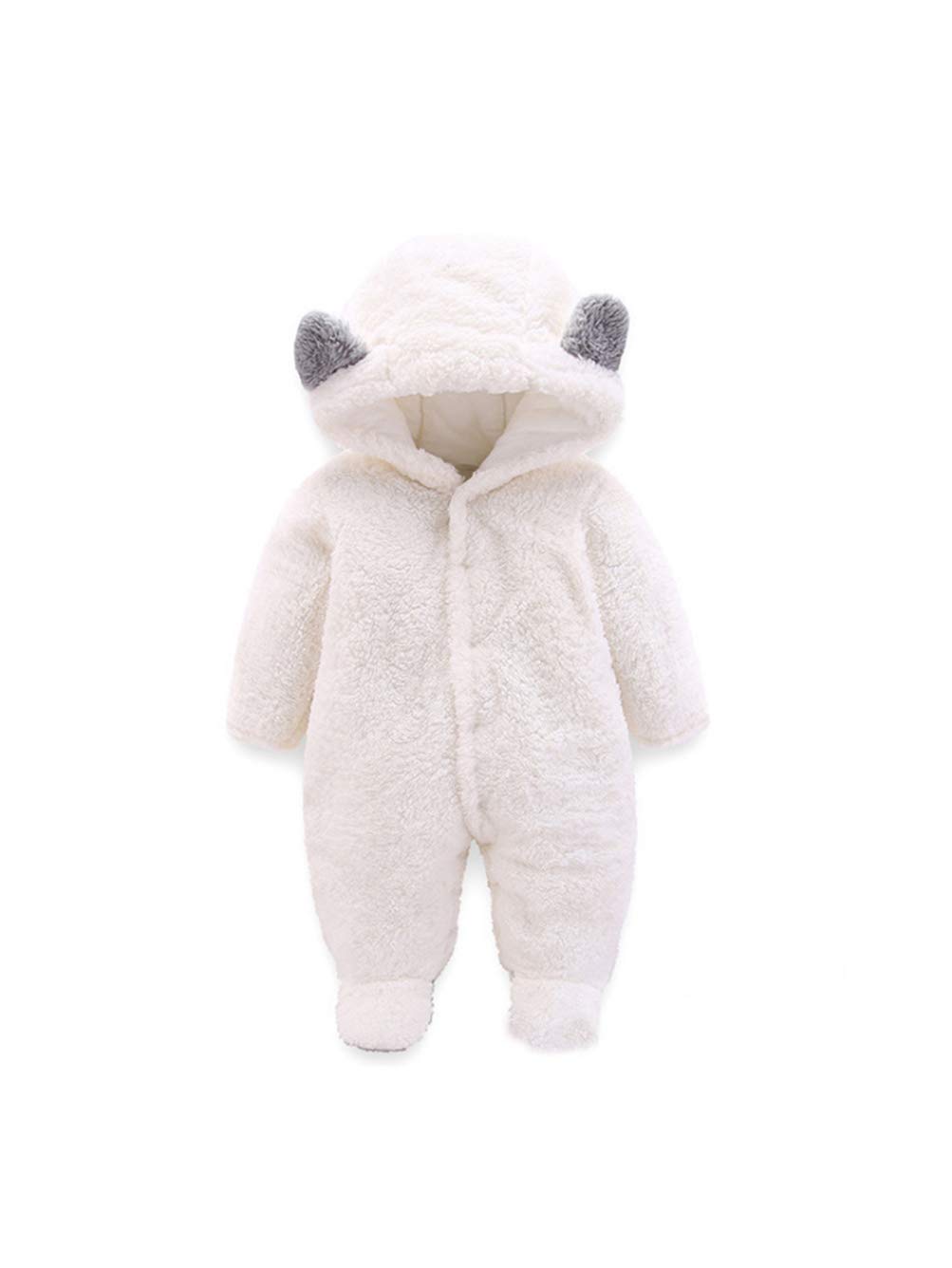 Warm Winter Jumpsuit for Babies Aged 0–12 Months, Fleece Romper, Cute, Thick Bear Snowsuit