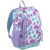 Eastsport Laptop Backpack, Multipurpose Casual Daypack, Triple Compartments Bookbag for College, Hiking, Work, 18 Inches, Purple Flowers