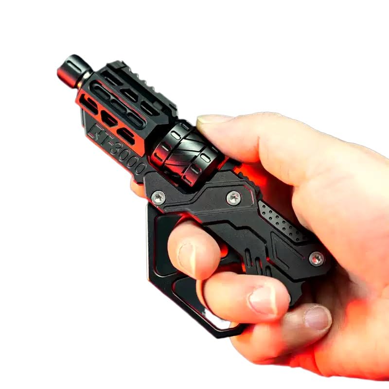 擎天 3000 EDC 磁力メタル推牌 昇級ステンレスローター スムーズ押し構造 堅牢ネジ オフィス / 外出 / 家庭用 ストレス解消複合トイ EDC 愛好家 / サラリーマン向け (1,黑色)