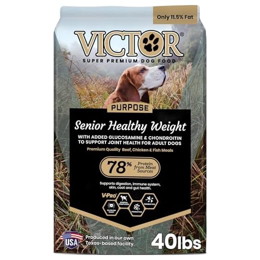 VICTOR Super Premium Dog Food – Purpose – Senior Healthy Weight Management – Dry Dog Food for Adult Dogs – Gluten Free with Glucosamine and Chondroitin, for Hip and Joint Health, 40lbs