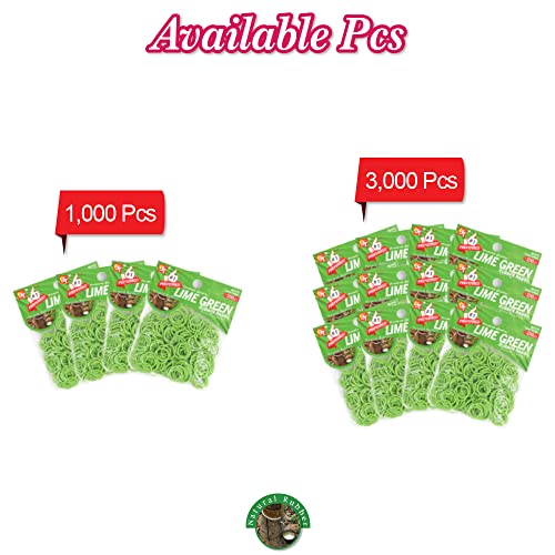 Rubber Bands 1000 Pcs Mini Size No Break & Damage Stretchy Elastic Premium Quality Made In Vietnam Hair Ties (Lime Green - 4 Pack Of 250 Pcs) #TOP3