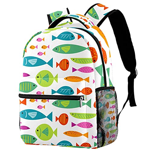 Sac à dos de voyage enfant avec motif poisson coloré pour fille et garçon