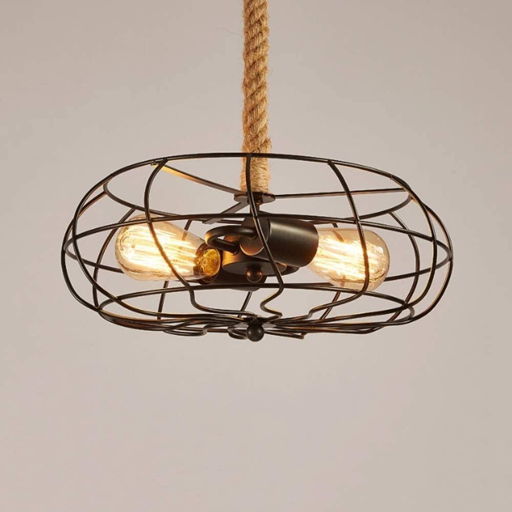 Lámpara colgante vintage E27 con altura regulable y tres luces para techo de dormitorio