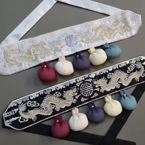 Hanbok Dragon Embroidery Ball Dol Belt, Hanbok Accessory Kids Korean Accessory Dol Baekil Belt4
