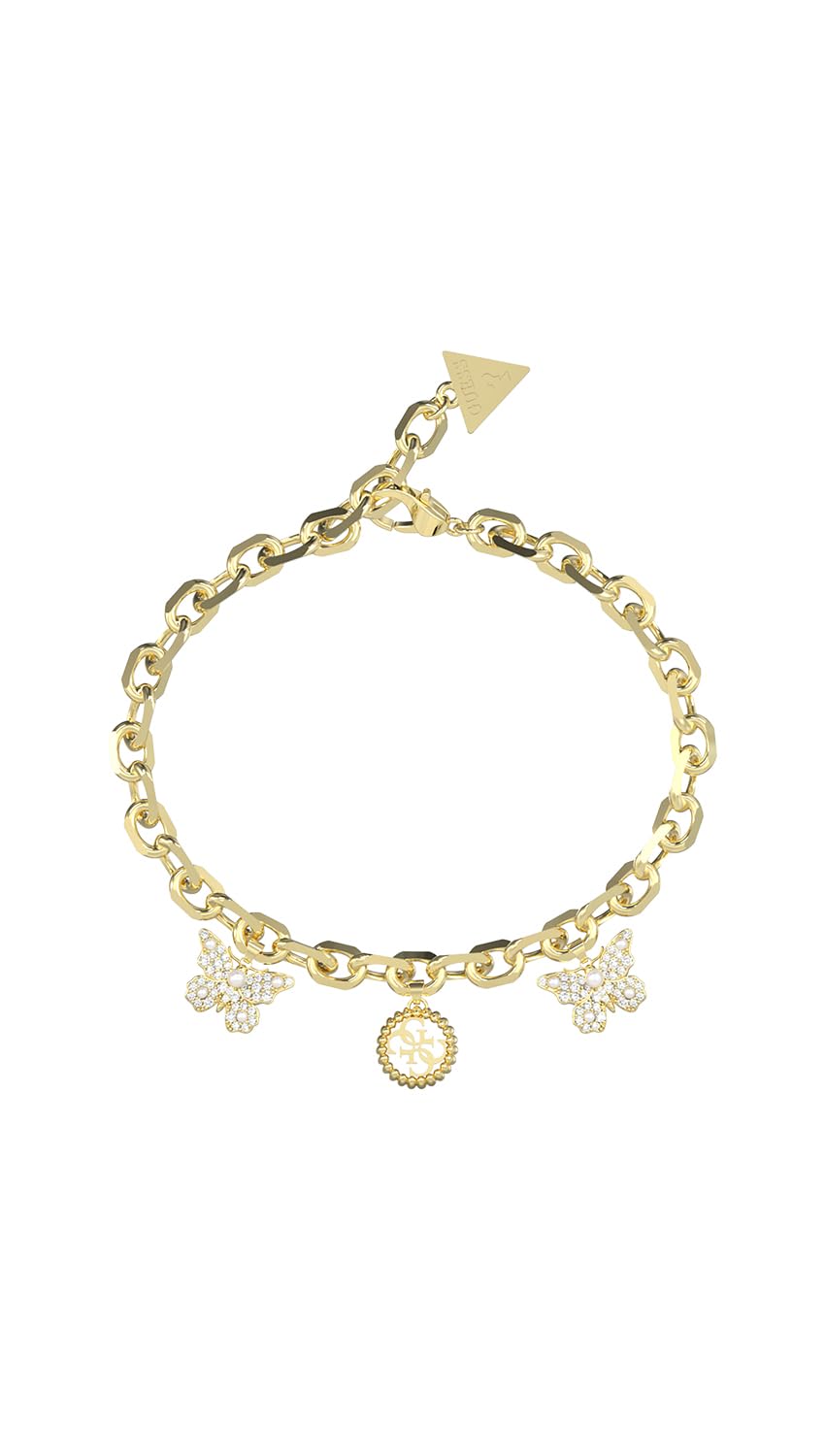 GUESS braccialetto Borboleta Borboleta & 4G Charm Bracelet Yellow Gold dorato