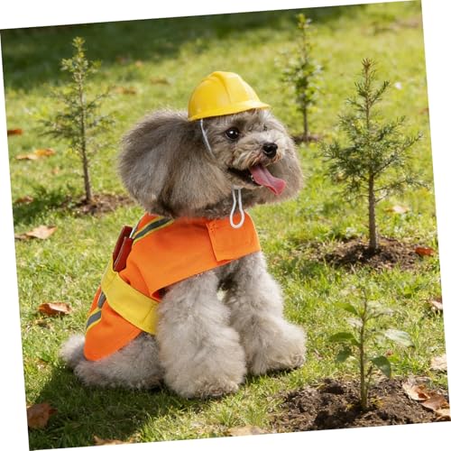 Disfraz de ingeniero para perro tamaño XL color naranja miniatura 5