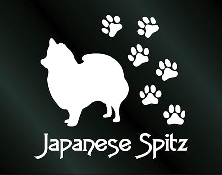 Amazon Co Jp アトリエdom 肉球いっぱい 犬のステッカー 日本スピッツ Sサイズ 白 受注生産 スピッツ ステッカー 車 バイク