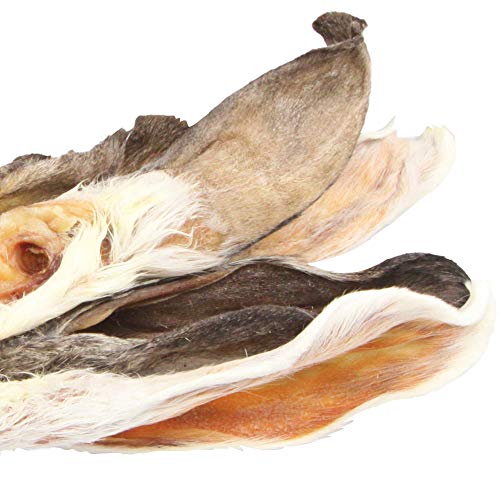 Schecker Hundesnack - Kaninchenohren mit Fell - 500g - ideal verträglicher Kausnack für Hunde