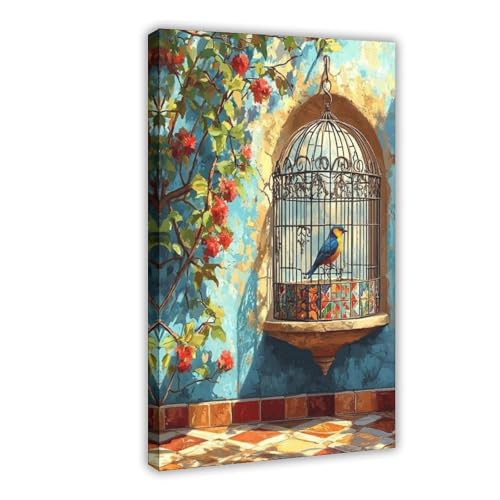 Impression sur toile cage tunisienne pour habiller un mur vide - Déco salon et chambre