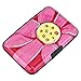 ELFISH RFID Blocking Credit Cards Holder Aluminum Wallet Metal ID Case for Men Women (Big pink flower)
