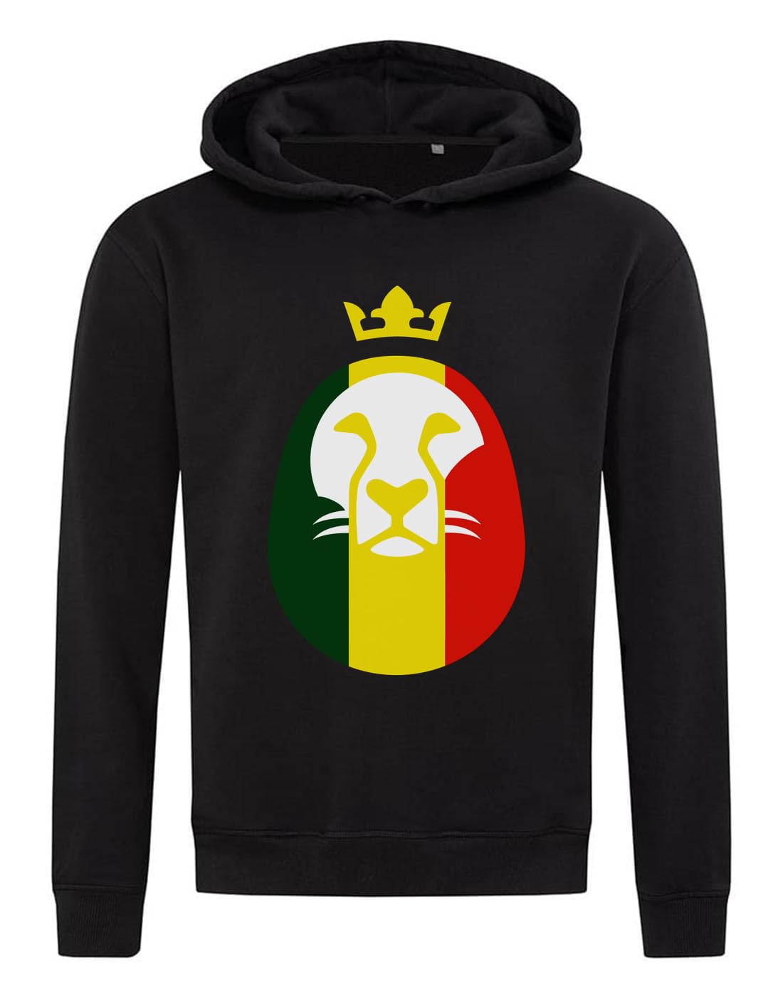 Leone di Giuda Re Simbolo di Rastafari Art Felpa Con Cappuccio Felpa Con Cappuccio Misto Cotone Nero