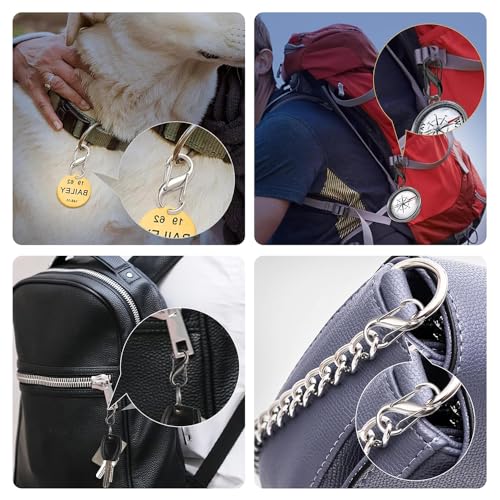 S Karabiner Reißverschluss Clip,12 Pcs Anti Diebstahl Reißverschluss Clips,Reißverschlusss Schloss,Metall Doppelkarabiner Klein Doppelfeder S Rucksack Clip für Rucksack Camping Outdoor Wandern