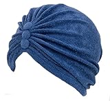 Aqua Speed Badekappe Turban Damen | Haarturban Frottee | Saunahaube elegant | Hair Towel Wrap | Bathing Hat Women | Kopfhandtuch Frauen | Blaue Haube Frottee | Navy | Ladies Turban