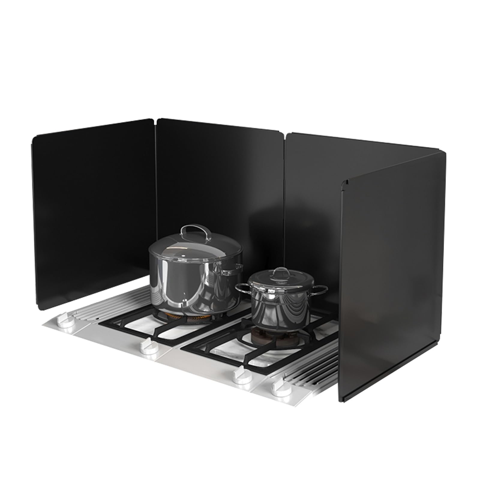 Reu - Protector plegable para estufa de cocina, antiadherente, color negro, 50 x 90 cm, perfecto para parrilla al aire libre y estufa de gas, protector contra salpicaduras de cocina, fácil de limpiar