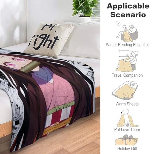 Savonna SHOP-8VLXEYTBC89D-1 D.Emon Sl.Ayer Ne.Zuko Blanket Plush Throw Ultra Soft Premium Fluffy Flannel All Season Light Weight Sofa Couch Throw Living Room/Bedroom Warm Blanket-40 * 50 Inch thumb #4