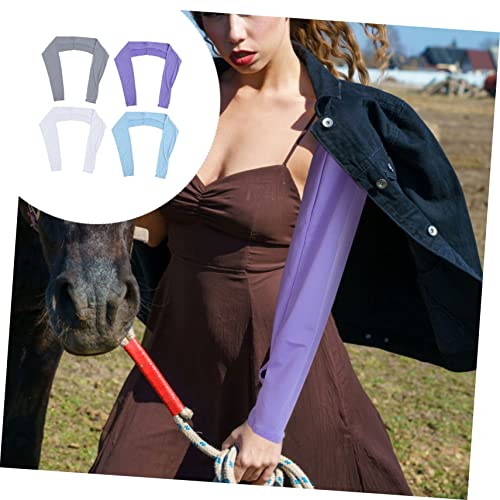 GANAZONO 4 Peças Mangas Xale Luvas Femininas Mangas Protetoras Mangas UV Mangas De Proteção De Braço