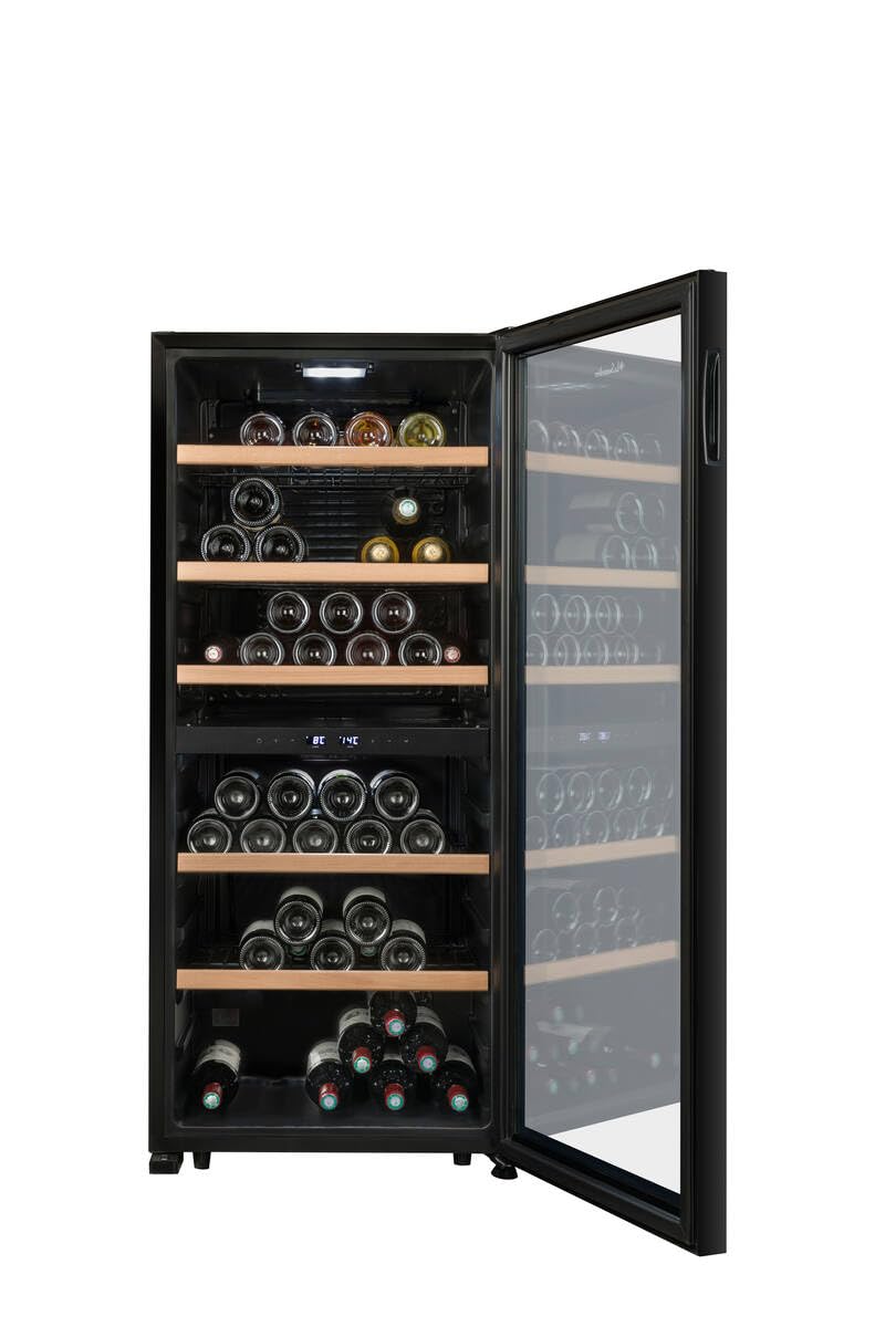 LA SOMMELIERE Cave de mise à température double zone LS102DZBLACK 102 Bouteilles