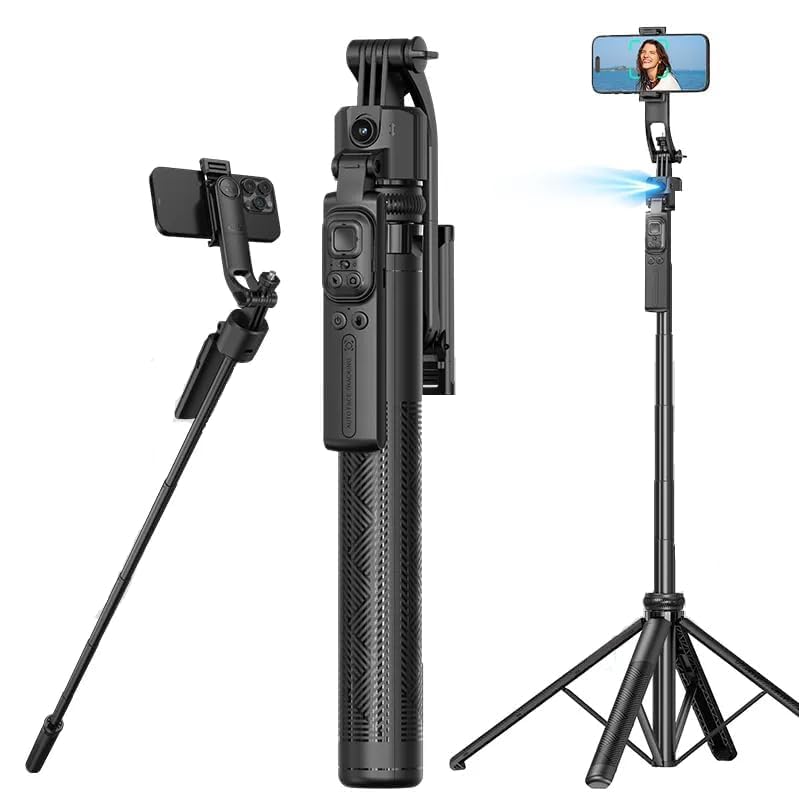 C-16 4-in-1 Portable Selfie Stick Tripod with Detachable Bluetooth Remote, Extendable Phone Stand with Stable Tripod Base & Wireless Shooting for iPhone & Android-image-31