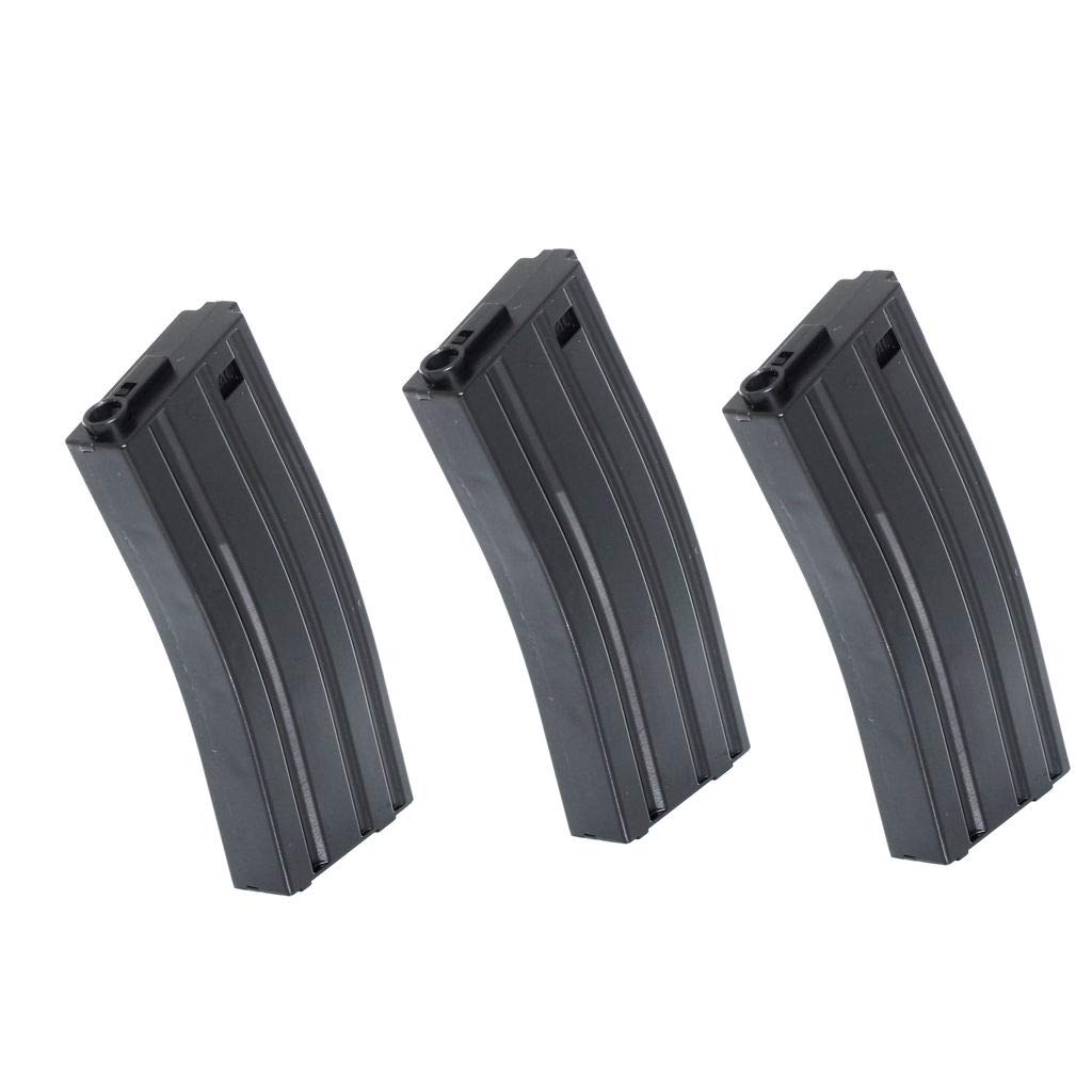 Generica Airsoft Softair 3pcs 120rd Mag Mid-Cap Econ Magazin für M4 M16 Serie Schwarz