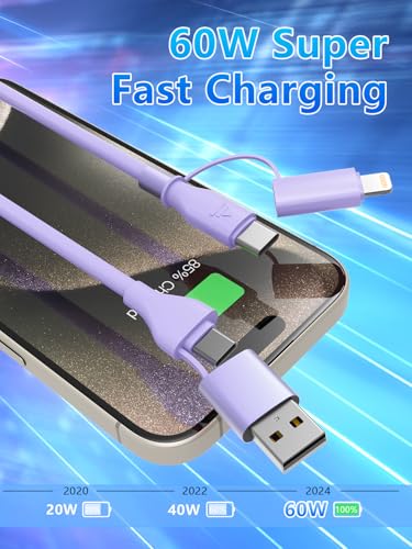 Cable USB C y Lightning en espiral de 60W para Apple CarPlay y Android Auto corto 4