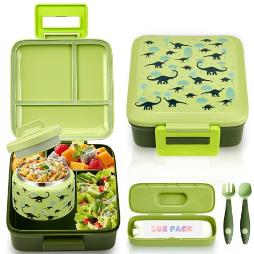 Image of Bento Lunch Box for Kids with 8oz Soup Thermo Leak-Proof Lunch Food Containers with Snack Sauce Container for Kid Girls Boys to School