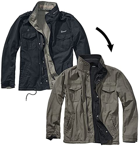 Brandit Twister Uomo Giacca Di Mezza Stagione Nero/Oliva Xxl 100% Cotone