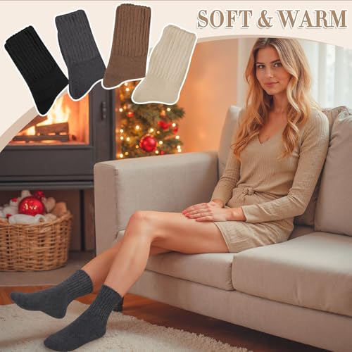 Image of iCamter 4 Pairs Womens Wool Socks - Soft, Thick, Warm Thermal Boot Winter Socks for Gifts