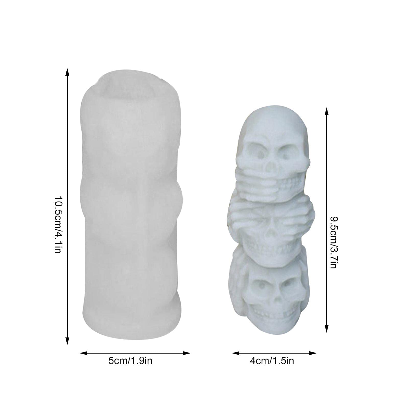 Stampo In Silicone A Forma Di Teschio 3D Per Candele E Resina – Flessibile, Per Halloween - 3