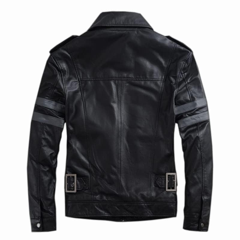 Men's Black Resident RE6 Evil Leon S Kennedy Leather Jacket | Men's Motorcycle Leather Jacket Genuine3