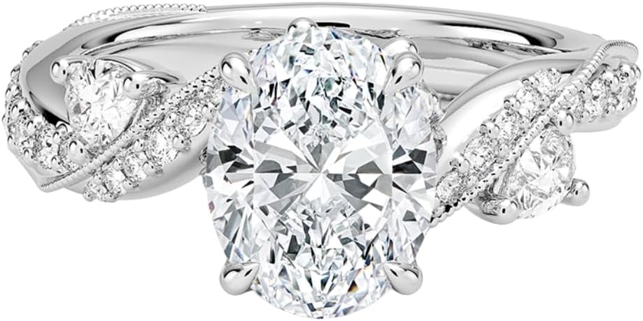 1-5 Carat IGI Certified Lab Grown Diamond Ring With VVS1-2 E-F Colour Clarity, Grand Camellia Engagement Ring 10K 14K 18K Solid Gold, A Gift for Her.