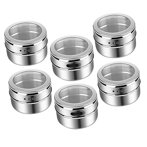 GRIRIW 6pcs Condiment Bottles Pepper Spice Transparent Lid Storage Jars for Seasoning Pepper Shaker Can