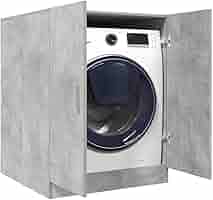 Mobile Per Lavatrice VidaXL Grigio Cemento 70.5x71.5x91.5cm - Armadio Per Lavanderia Con Anta - Foto 9